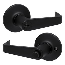 Kwikset / Carson Lever / Keyed Entry - SmartKey / Matte Black / 438CNL 514 SMT