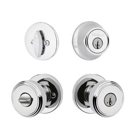 Kwikset / Maven 400 RDT Knob and 660 Single Cylinder SmartKey Deadbolt Combo Pack / Polished Chrome / 690 MNK RDT 26 SMT Kwikset / Maven 400 RDT Knob and 660 Single Cylinder SmartKey Deadbolt Combo Pack / Polished Chrome / 690 MNK RDT 26 SMT