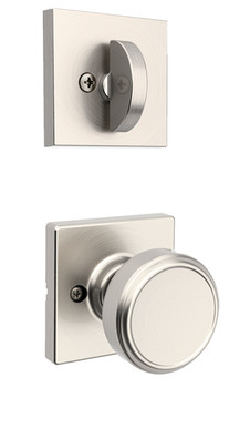 Kwikset / 966 Single Cylinder Interior Trim Pack / Maven SQT Knob / Satin Nickel / 966 MNK SQT 15 UNIV Kwikset / 966 Single Cylinder Interior Trim Pack / Maven SQT Knob / Satin Nickel / 966 MNK SQT 15 UNIV