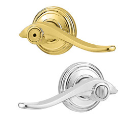 Kwikset / Avalon Lever / Privacy /  Polished Brass x Polished Chrome / 730AVL 3x26 RH Kwikset / Avalon Lever / Privacy /  Polished Brass x Polished Chrome / 730AVL 3x26 RH