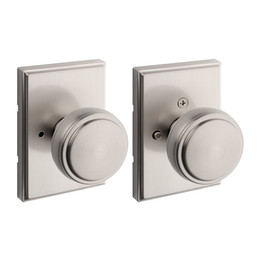 Kwikset / Sora Knob TRCT Rectangle Rose / Privacy / Satin Nickel / 730 SOK TRCT 15 Kwikset / Sora Knob TRCT Rectangle Rose / Privacy / Satin Nickel / 730 SOK TRCT 15