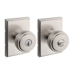 Kwikset / Sora Knob TRCT Rectangle Rose / Keyed Entry - SmartKey / Satin Nickel / 740 SOK TRCT 15 SMT Kwikset / Sora Knob TRCT Rectangle Rose / Keyed Entry - SmartKey / Satin Nickel / 740 SOK TRCT 15 SMT