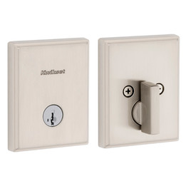 Kwikset / Crosstown 258 TRCT Rectangular Deadbolt / Single Cylinder - SmartKey / Satin Nickel / 258 TRCT 15 SMT