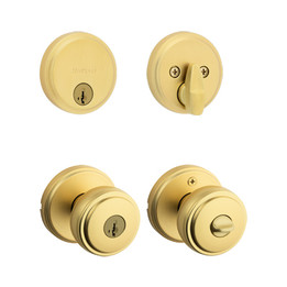 Kwikset / Sora 740 Knob and 258 Hometown Single Cylinder Deadbolt Combo / Satin Brass / 991 SOK 4 SMT