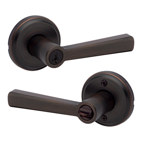 Kwikset Lido Dummy Door Handle, Single Sided Lever For Closets, French Double Doors, And Pantry, Venetian Bronze Non-Turning Right Handed Interior Push/Pull Lever, With Microban Protection - Door Levers - View #4