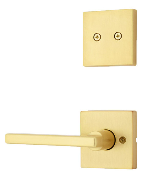 Stone Harbor Hardware Turin - Manija Para Puerta Con Roseta Cuadrada Pestillo De Paso Pasilloarmario Niquel Satinado