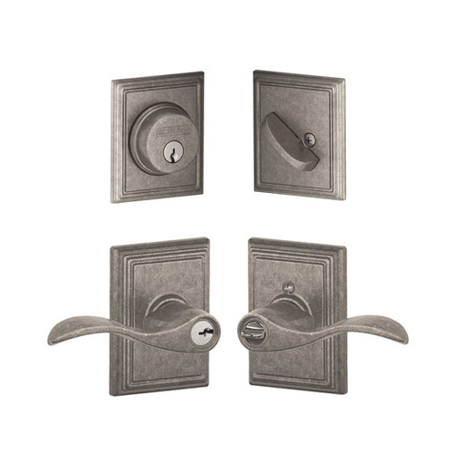 Lot Of 6 Schlage F51A ACC 622 Accent Keyed Lever Door Handles - Matte Black