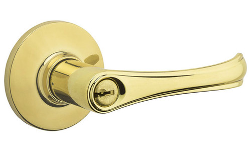 Kwikset / Burbank Lever / Storeroom Keyed Entry / Polished Brass / 439BBL 3