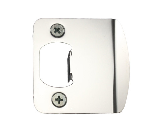 Kwikset / Extended Lip Strike Round Corner / 2-1/4" H x 1-3/4" W / Total Width 2-1/4" / Polished Chrome / 83536 26