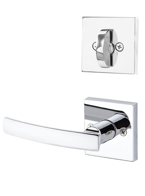 Kwikset / 966 Single Cylinder Interior Trim Pack / Sydney Lever with Square Rose / Polished Chrome / 966SYLSQT26