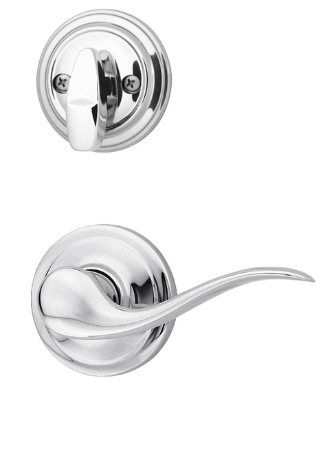 Kwikset / 966 Single Cylinder Interior Trim Pack / Tustin Lever / Left Hand / Polished Chrome / 966TNLLH26
