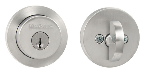 Kwikset / 158 Round Deadbolt / Single Cylinder - SmartKey / Satin Chrome / 158RDT 26D SMT