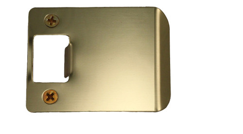 Don-Jo / Extended Lip Strike Round Corner / 2-1/4" H x 2" W / Total Width 2-1/2" / Polished Brass / EL 102 605 RC