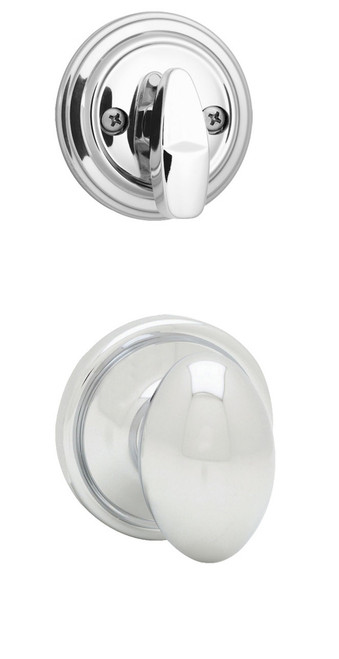 Kwikset / 966 Single Cylinder Interior Trim Pack / Laurel Knob / Polished Chrome / 966L26