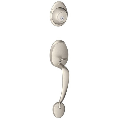Schlage / Barcelona Handleset / Single Cylinder / Satin Nickel / JH60BAR 619
