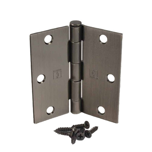 Hager / Hinge / 3-1/2" x 3-1/2" / Square Corner / Antique Nickel / 1741 3.5x3.5 15A