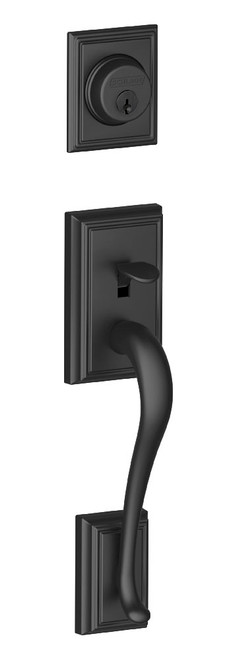 Schlage / Addison Handleset / Double Cylinder / Matte Black / F62ADD 622