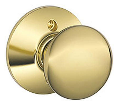 Schlage / Plymouth Knob / Half Dummy / Bright Brass / F170PLY 605