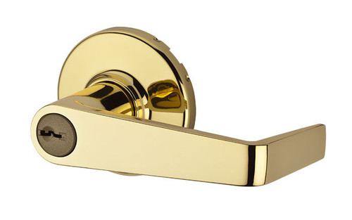 Kwikset / Kingston Lever / Storeroom Keyed Entry / Polished Brass / 781KNL 3