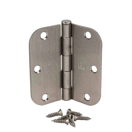 Hager / Hinge / 3-1/2" x 3-1/2" / 5/8" Radius Corner / Satin Nickel / RC1842 3.5x3.5 15