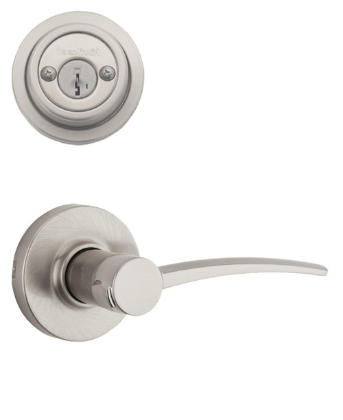 Kwikset / 976 Double Cylinder Interior Trim Pack / Katara Lever /  Left Hand / Satin Nickel / 976KTLLH15 SMT
