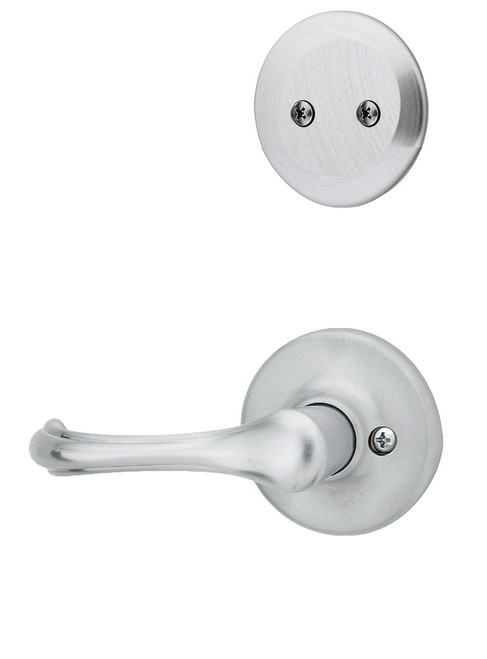 Kwikset / 606 Dummy Cylinder Interior Trim Pack / Dorian Lever / Satin Chrome / 606DNL26D