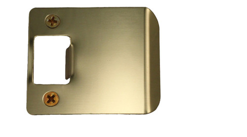 Don-Jo / Extended Lip Strike Round Corner / 2-1/4" H x 1-3/4" W / Total Width 2-1/4" / Polished Brass / EL 175 605 RC