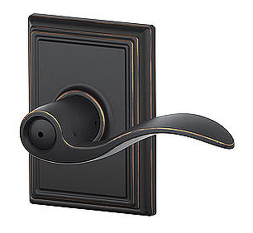Schlage / Accent Lever with Addison Rose / Privacy / Aged Bronze / F40ACC 716 ADD