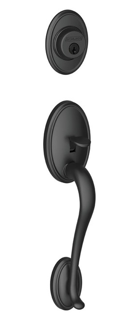 Schlage / Wakefield Handleset / Double Cylinder / Matte Black / F62WKF 622