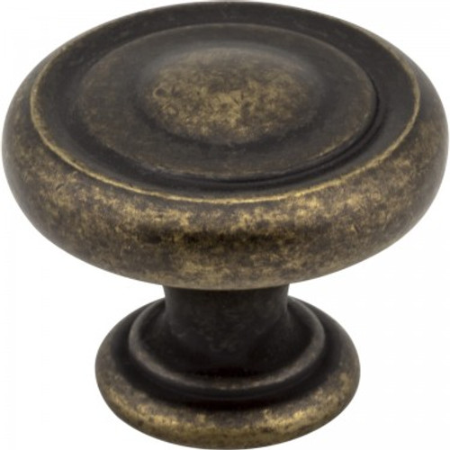Jeffrey Alexander / Bremen 1 Knob / 1-1/4" / Distressed Antique Brass / 117ABM-D