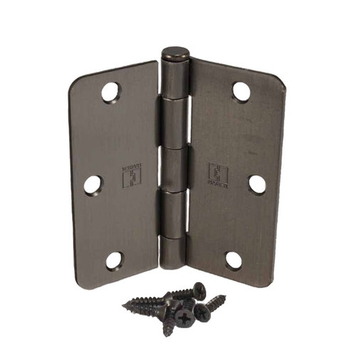 Hager / Hinge / 3-1/2" x 3-1/2" / 1/4" Radius Corner / Antique Nickel / RC1741 3.5x3.5 15A