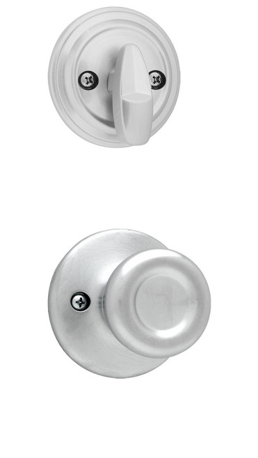 Kwikset / 966 Single Cylinder Interior Trim Pack / Tylo Knob / Satin Chrome / 966T26D