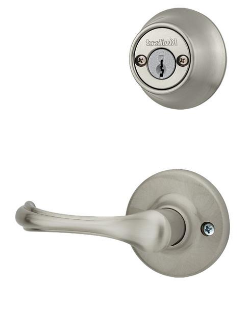 Kwikset / 605 Double Cylinder Interior Trim Pack / Dorian Lever / Satin Nickel / 605DNL15