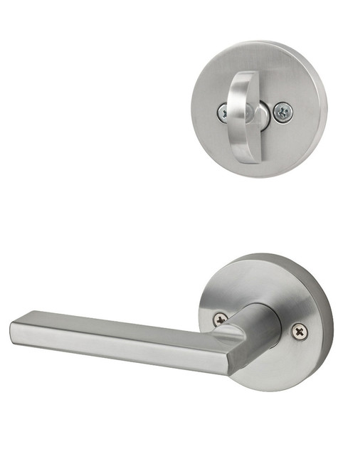 Kwikset / 966 Single Cylinder Interior Trim Pack / Halifax Lever with Round Rose / Satin Chrome / 966HFLRDT26D
