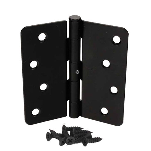 Hager / Hinge / 4" x 4" / 1/4" Radius Corner / Non-Removable Pin / Black / RC1741 4x4 1D NRP Hager / Hinge / 4" x 4" / 1/4" Radius Corner / Non-Removable Pin / Black / RC1741 4x4 1D NRP
