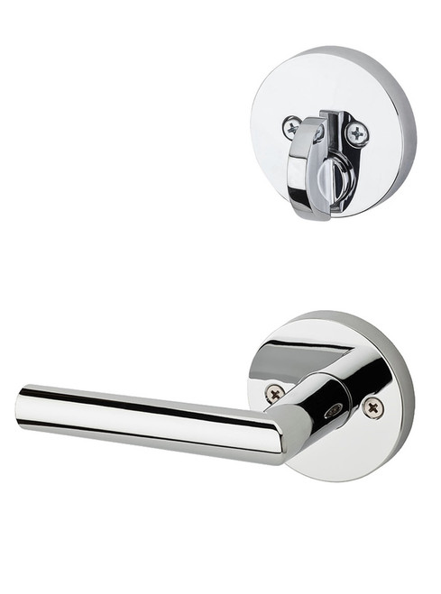 Kwikset / 971 Single Cylinder Interior Trim Pack / Milan Lever with Round Rose / Polished Chrome / 971MILRDT26