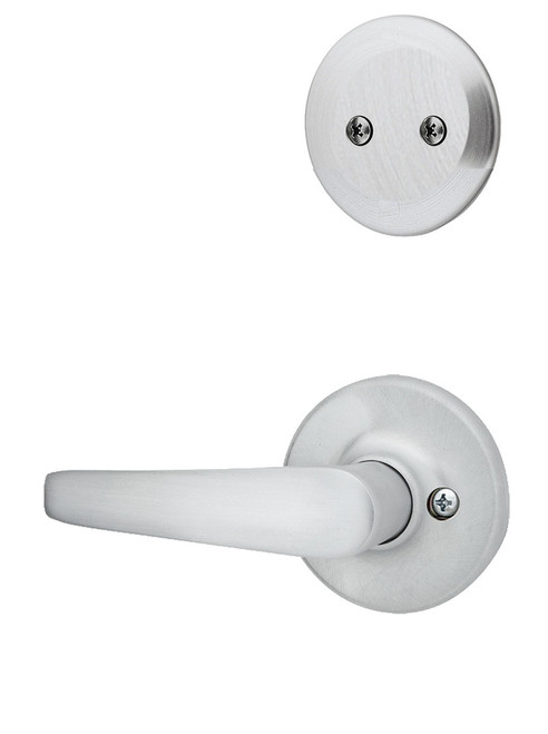 Kwikset / 606 Dummy Cylinder Interior Trim Pack / Delta Lever / Satin Chrome / 606DL26D