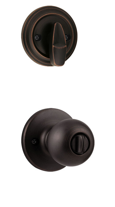 Kwikset / 978 Single Cylinder Interior Trim Pack / Polo Knob / Venetian Bronze / 978P11P