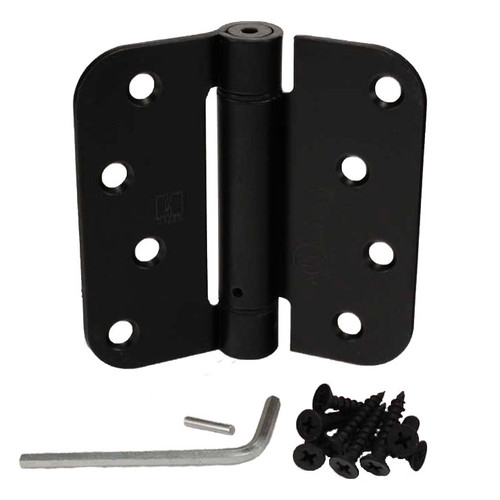 Hager / Hinge / 4" x 4" / 5/8" Radius Corner / Spring / Black / 1752 4x4 1D
