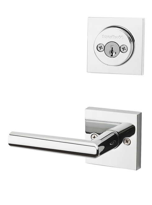 Kwikset / 967 Double Cylinder Interior Trim Pack / Milan Lever with Square Rose / Polished Chrome / 967MILSQT26 SMT Kwikset / 967 Double Cylinder Interior Trim Pack / Milan Lever with Square Rose / Polished Chrome / 967MILSQT26 SMT