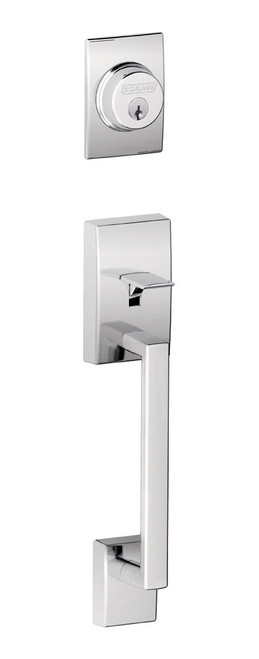 Schlage / Century Handleset / Single Cylinder / Bright Chrome / F60CEN 625