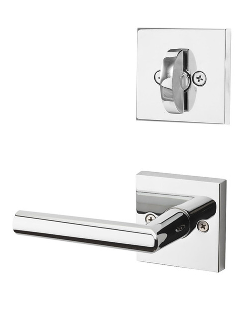 Kwikset / 966 Single Cylinder Interior Trim Pack / Milan Lever with Square Rose / Polished Chrome / 966MILSQT26