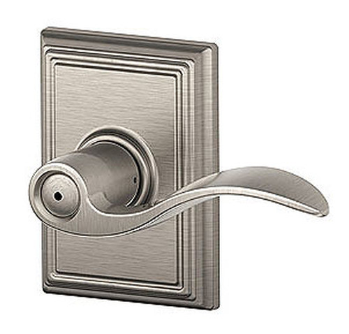 Schlage / Accent Lever with Addison Rose / Privacy / Satin Nickel / F40ACC 619 ADD