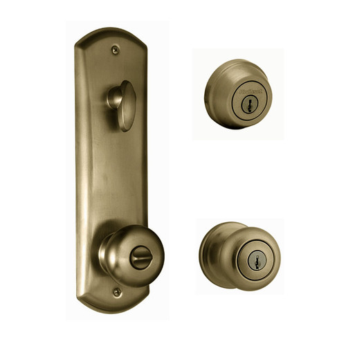 Kwikset / Metal Interconnect / 780 Deadbolt Single Cylinder with Hancock Keyed Knob / Antique Brass / 506H 5