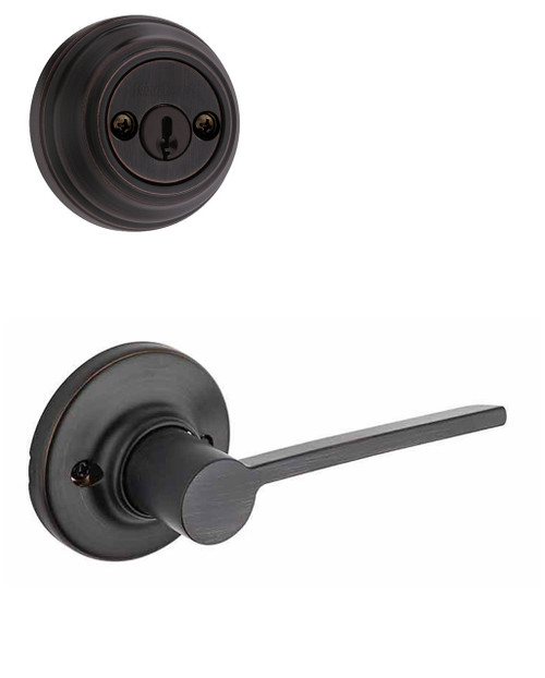 Kwikset / 967 Double Cylinder Interior Trim Pack / Ladera Lever / Left Hand / Venetian Bronze / 967LRLLH11P
