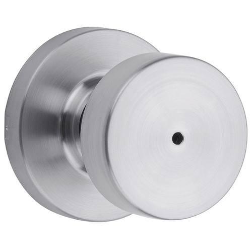 Kwikset / Pismo Knob with Round Rose / Privacy / Satin Chrome / 730PSKRDT 26D