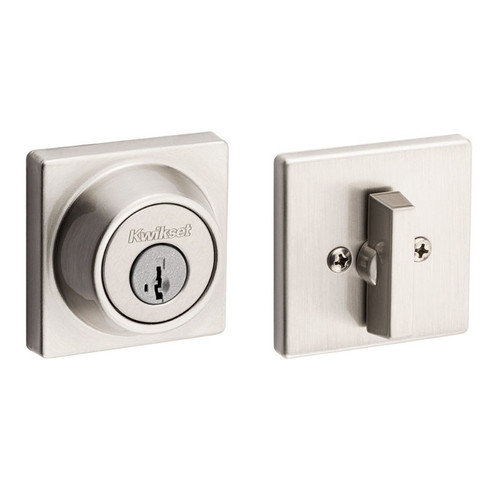 Kwikset / 660SQT Square Deadbolt / Single Cylinder - SmartKey / Satin Nickel / 660SQT 15 SMT