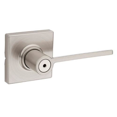 Kwikset / Ladera Lever with Square Rose / Privacy / Satin Nickel / 300LRLSQT 15