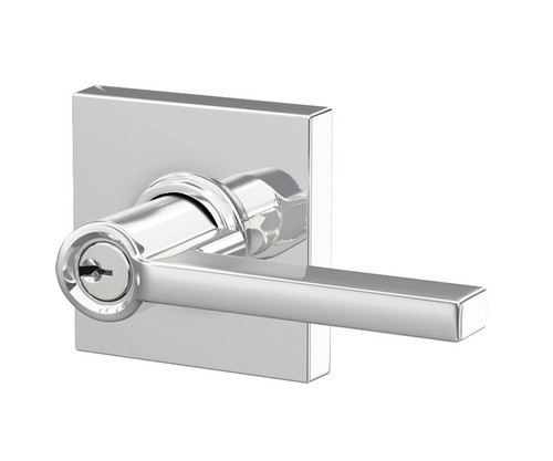 Schlage / Latitude Lever with Collins Rose / Keyed Entry / Bright Chrome / F51ALAT 625 COL Schlage / Latitude Lever with Collins Rose / Keyed Entry / Bright Chrome / F51ALAT 625 COL