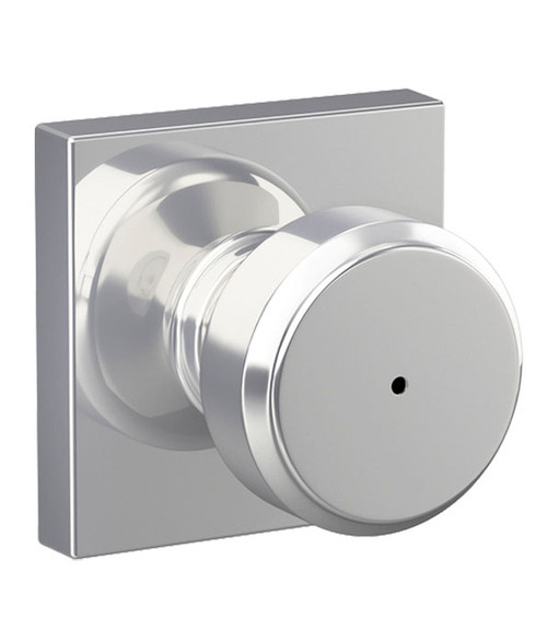 Schlage / Bowery Knob with Collins Rose / Privacy / Bright Chrome / F40BWE 625 COL